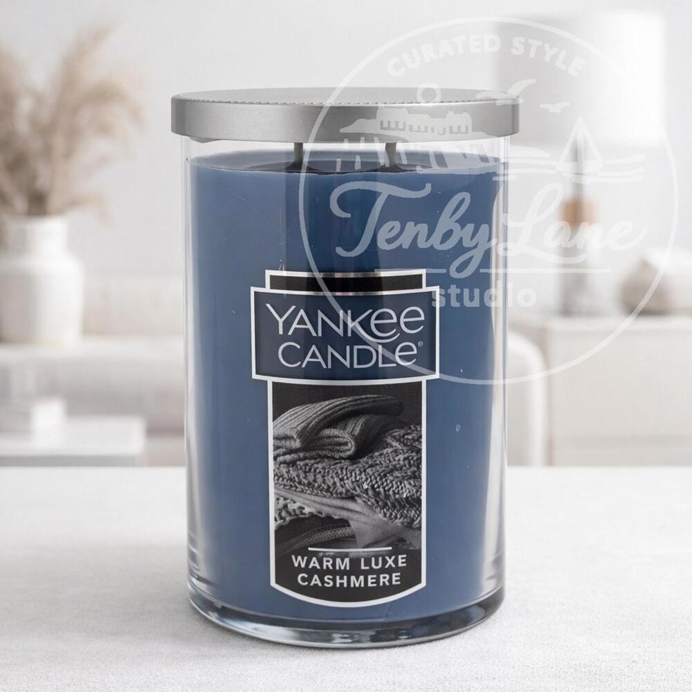 Yankee Candle Warm Luxe Cashmere 22oz Large Tumbler Dual Wick‎ Soft Cozy Scent